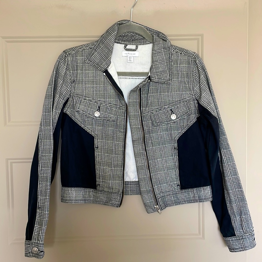 Topshop plaid jacket - us 4, uk 8